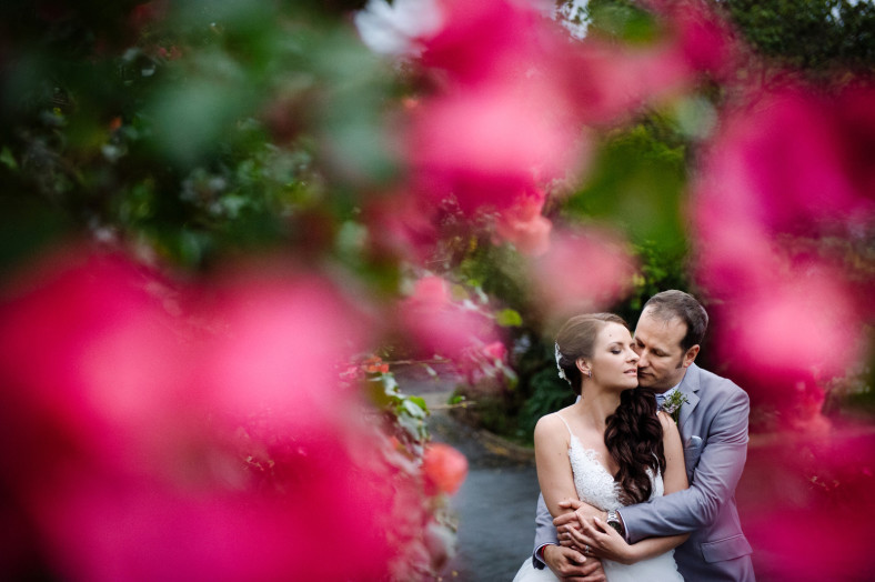 bougainvillea bride and groom