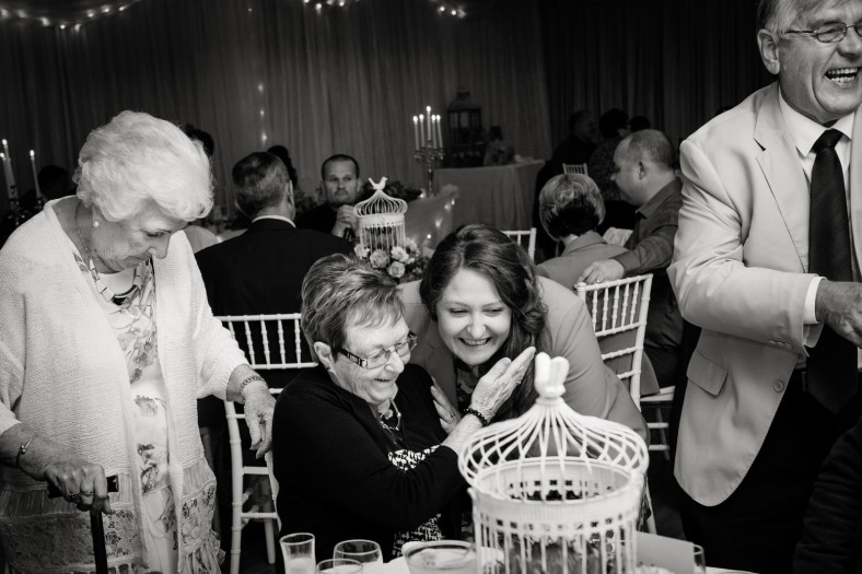 happy guests at wedding