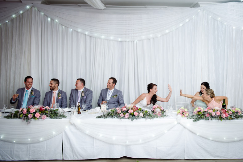 bridal party at reception