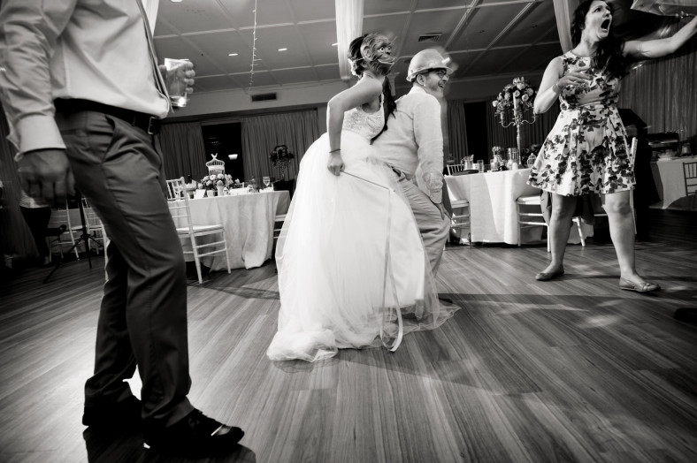 drunk bride in mask