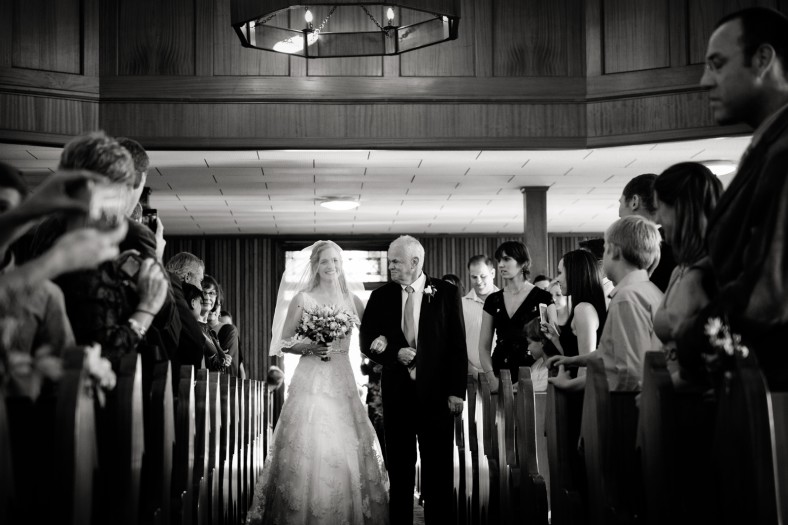 german bride down the aisle