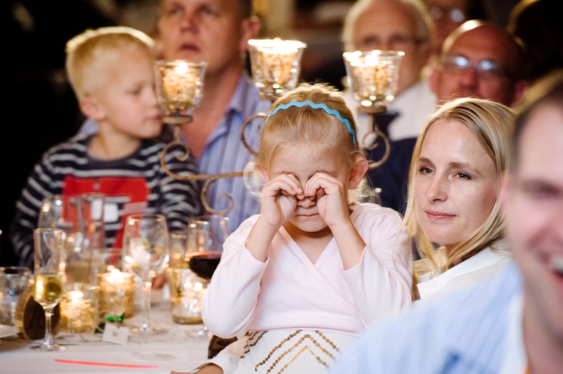 girl tired at wedding