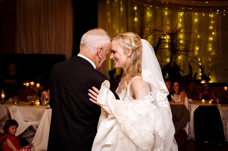 bride and father dancing