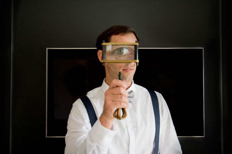 Creative portrait of groom