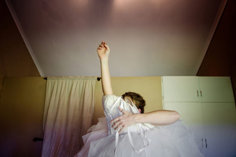 Bride getting ready
