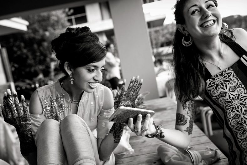 Hindu Bride at Mehndi ceremony.