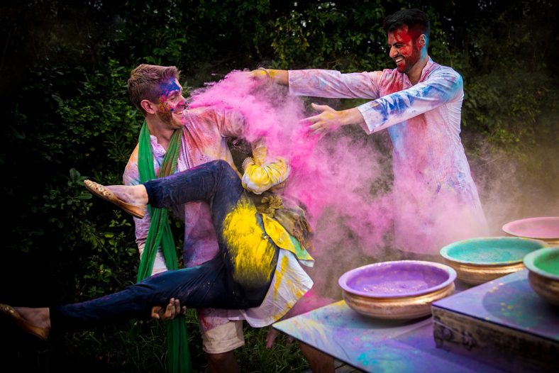 Documentary photography at Hindu holi fight.