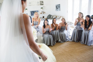 bridesmaids in grey
