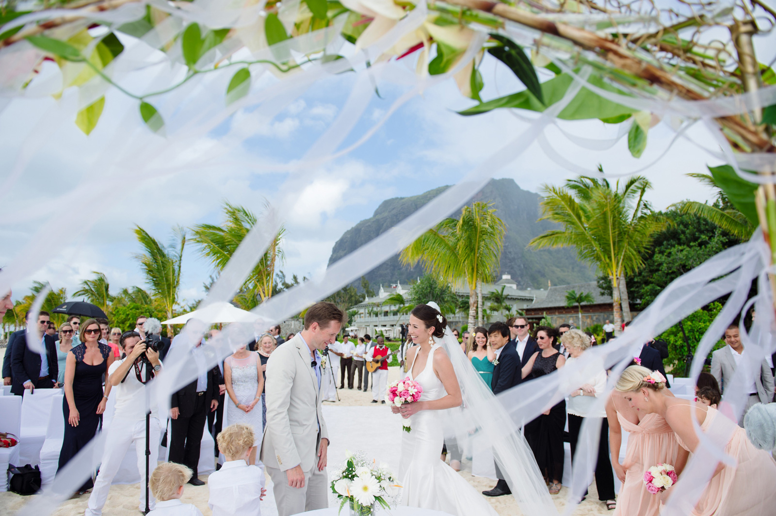 windy beach wedding