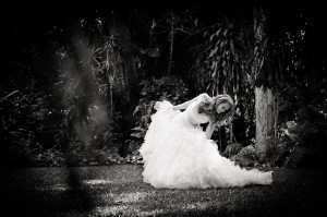 Bride in garden