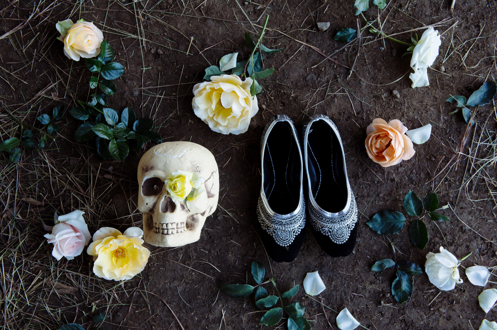 wedding shoes with skull