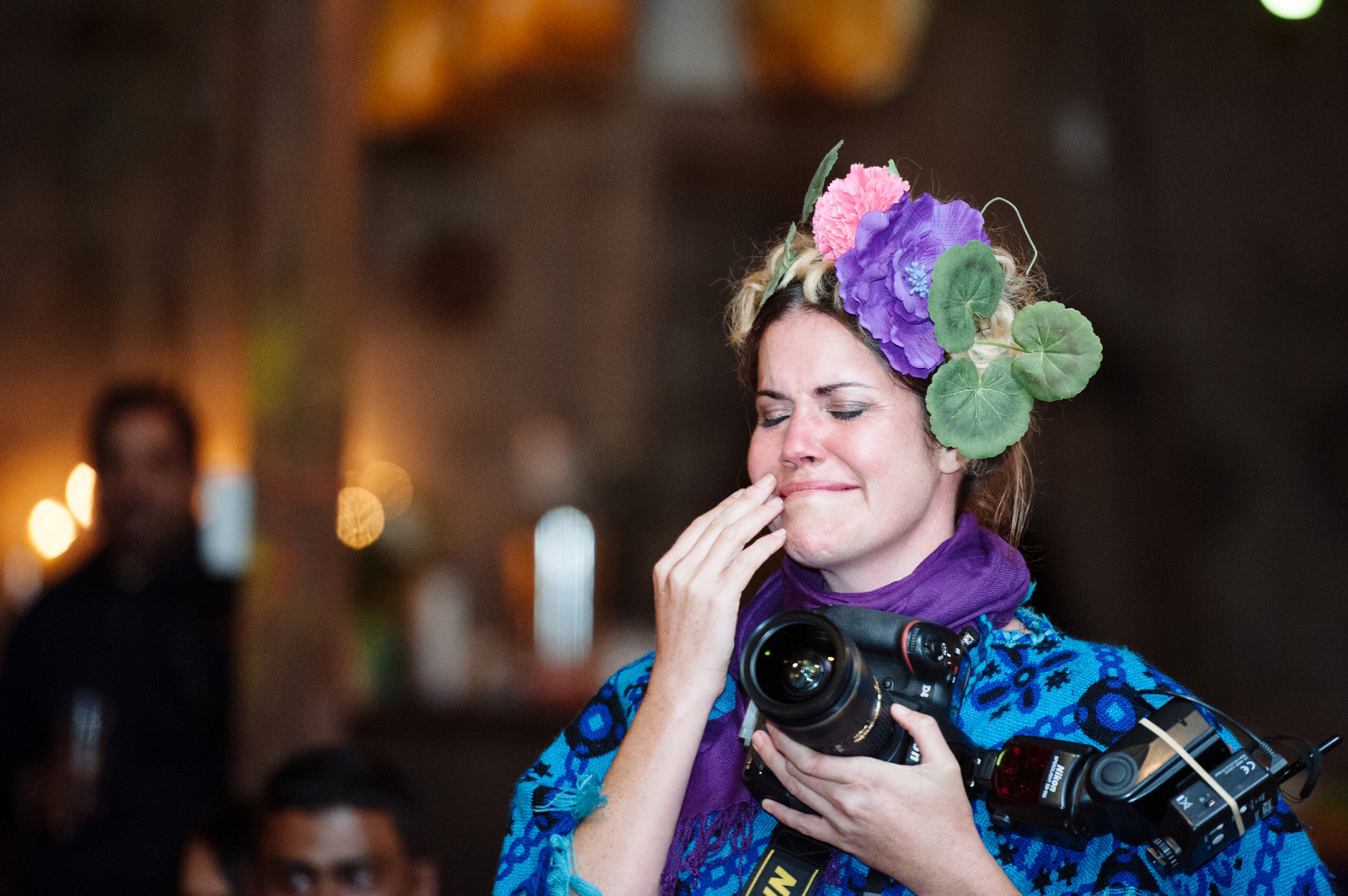photographer crying at wedding