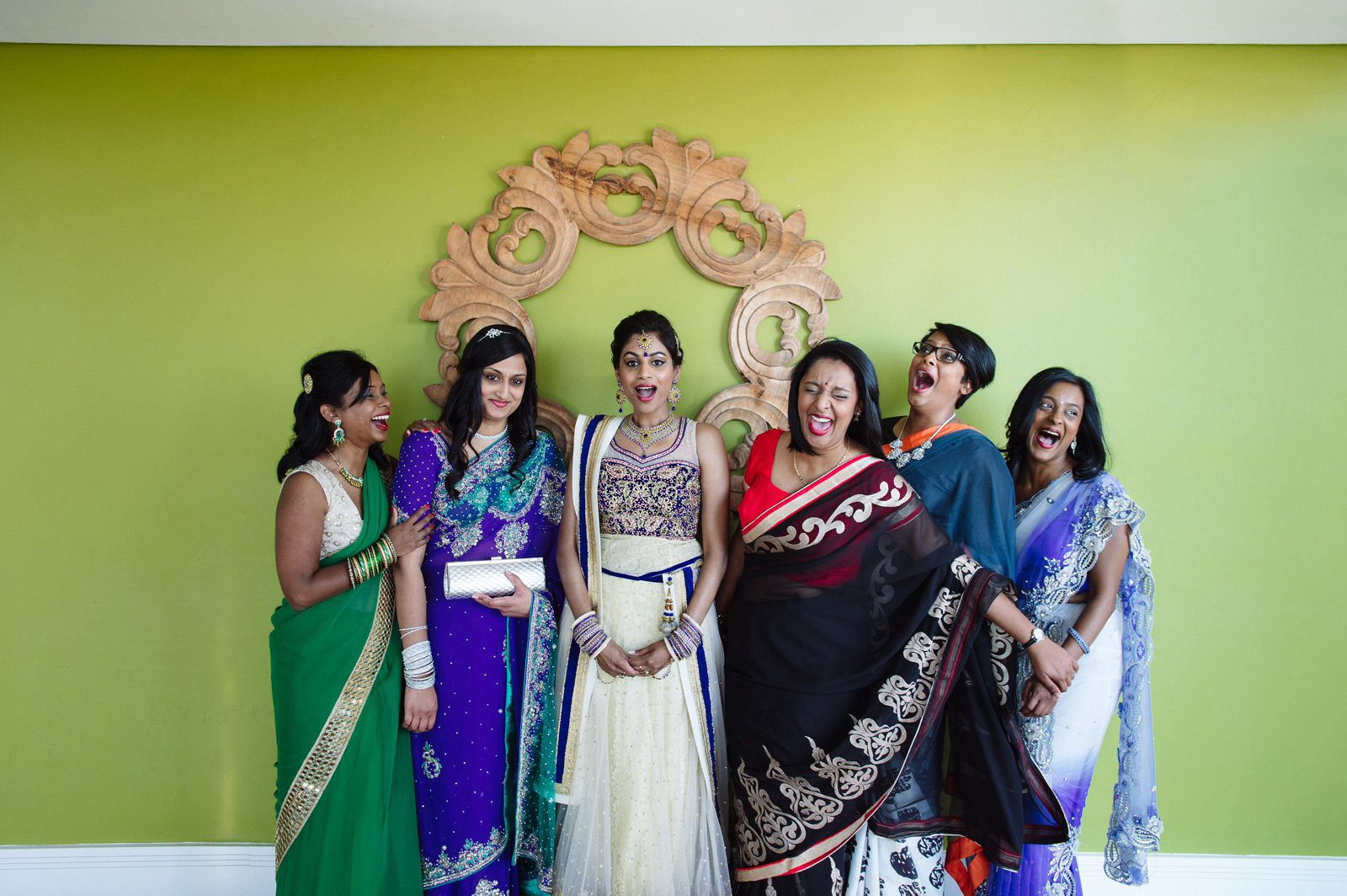 indian bride and bridesmaids