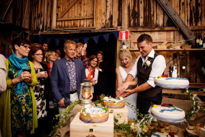 diving wedding cake