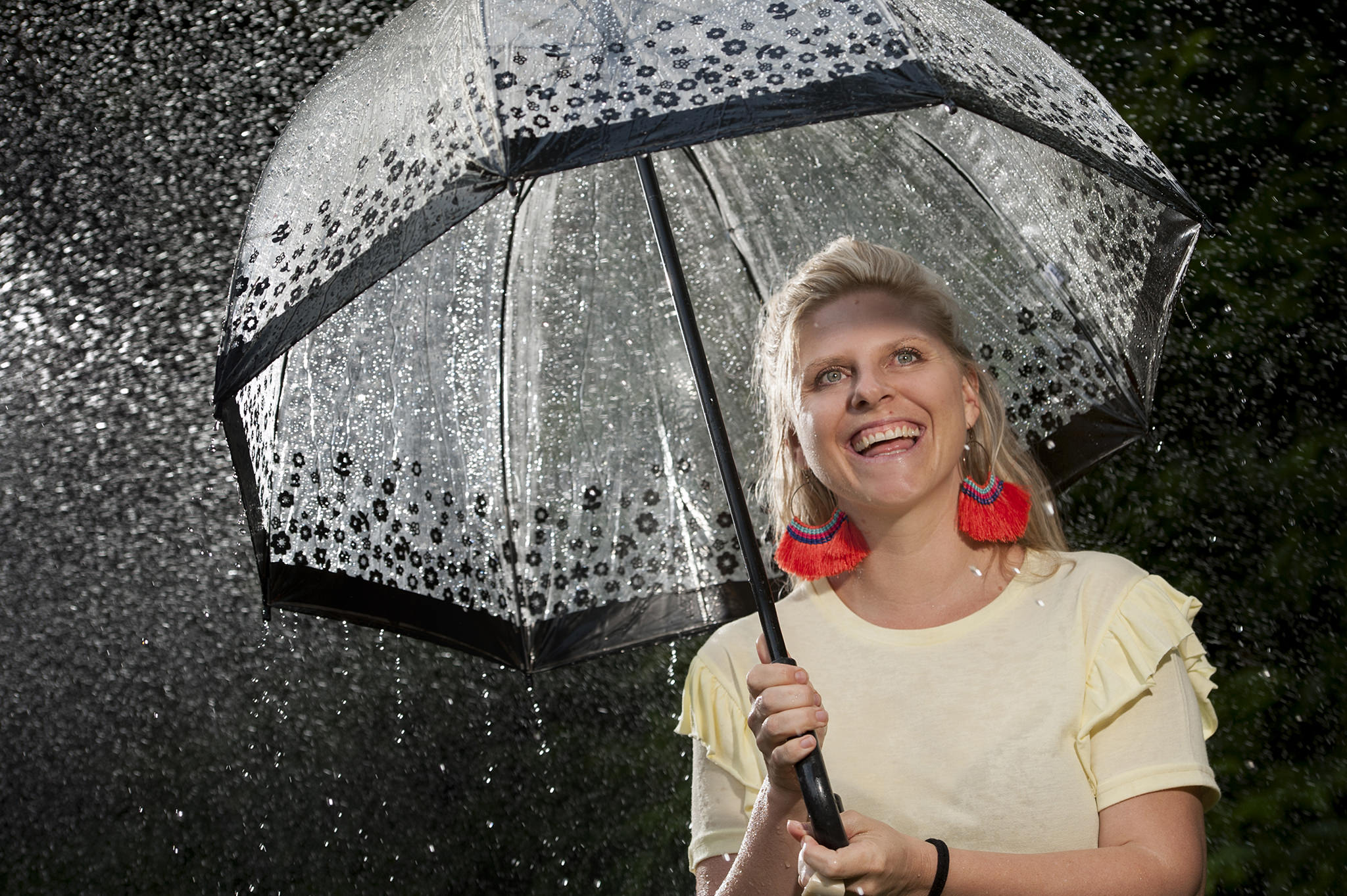 Durban Photography Workshop by top South African Wedding Photographer Jacki Bruniquel Portrait of a photographer in the rain with an umbrella
